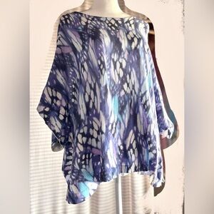 Elena Solano Women's 1x Purple Butterfly print 100% cotton Top